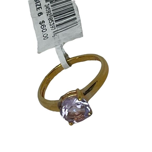 Victoria Townsend 18K Gold Vermeil Faux Amethyst Ring (Size 6) Chic Trendy Style - Picture 5 of 12